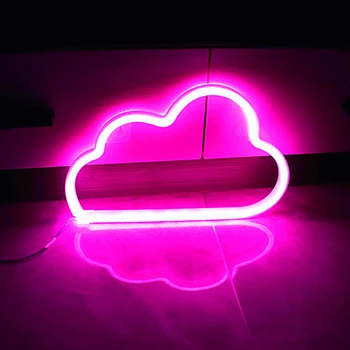 Cloud Semn de Neon LED-uri Lumina de Neon Decor Camera Pentru Copii Noptieră Lumina de Noapte Baterie Bar Club KTV Decor de Perete Lampă de Masă