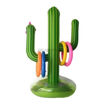 5 BUC Gonflabile Cactus Ring Toss Joc Gonflabil Toss Joc Jucării de Piscină Luau Consumabile Partid Interioară Joc în aer liber pentru Copii, Adulți Su