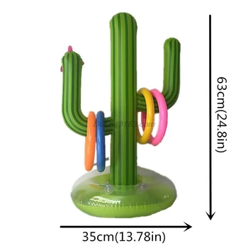 5 BUC Gonflabile Cactus Ring Toss Joc Gonflabil Toss Joc Jucării de Piscină Luau Consumabile Partid Interioară Joc în aer liber pentru Copii, Adulți Su