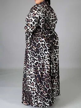 Noul Stil de Design Clasic Femei Africane Dashiki Dans de Moda de petrecere a timpului Liber de Imprimare Leopard Cereale Vrac Rochie Lunga Super Size XL-5XL