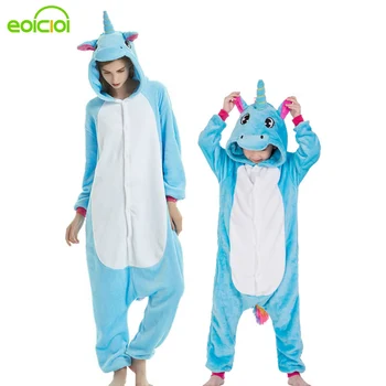 Copii mama si fiica cu gluga set de pijama animal unicorn Pegasus Pijamale familie pijamale potrivite tinutele de iarna sleepwear