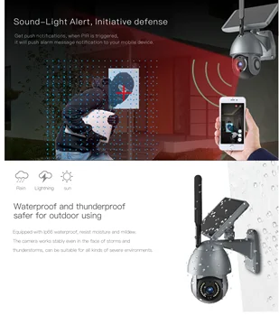Noul Sunet-lumina camera/ Sunet de control de lumină LED-uri aparat de fotografiat /12000mA Sloar alimentat de baterie WIFI camera cu solcar panouri