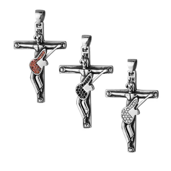 Johnny Hallyday chitara cruce din oțel inoxidabil pandantiv special pentru limba franceză rocker fanii medalion farmece Creștin Crucifix Colier