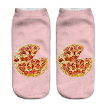 10Pairs/Lot 3D Imprimate Femei Șosete Amuzante Scurte de Vară Casual, Fericit, Fierbinte, un Brand de moda de Primăvară de Toamnă Pizza de sex Feminin Glezna Șosete