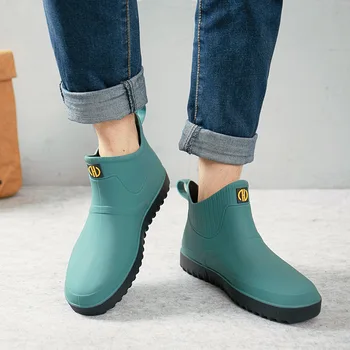 Swonco Pvc Apă Pantofi pentru Bărbați Rainboots Glezna Cizme 2020 Toamna anului Nou de sex Feminin Impermeabil Adidași Pantofi de Cauciuc pentru Ploaie Cizme de sex Masculin