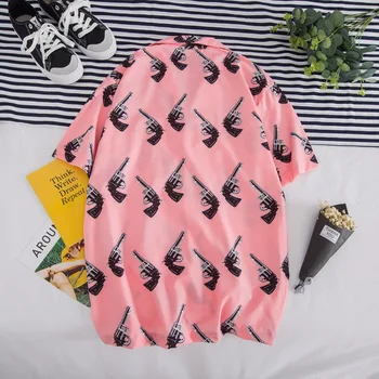 #7317 3d Imprimate Tricou Barbati Maneca Scurta de Cauzalitate Plaja Roz Men ' s Cămașă Roz Liber Casual Vintage Tricou Casual Pentru Omul de Vară 2021