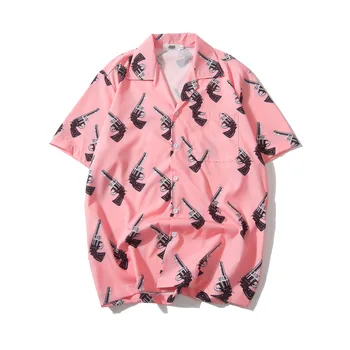 #7317 3d Imprimate Tricou Barbati Maneca Scurta de Cauzalitate Plaja Roz Men ' s Cămașă Roz Liber Casual Vintage Tricou Casual Pentru Omul de Vară 2021