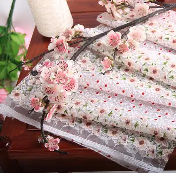 2020 nou broderie tesatura brand același stil plasă de plum blossom broderii florale tesatura