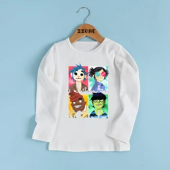 Formatie de muzica Gorillaz a Imprima Moda Copii tricou pentru Copii Amuzant Casual, Haine Copii Fete si Baieti cu Maneca Lunga T-shirt,LKP2440