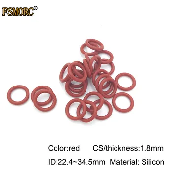 Alb și roșu silicon inele 1.8 mm Grosime ID 22.4 23.6 25 25.8 26.5 28 29 30 31.5 32.5 33.5 33.8 34.5 mm Grad de Alimente Sigilii