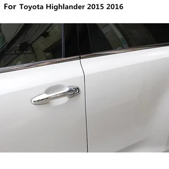 Auto styling capac corp detector stick cadru lampa ABS tapiterie auto crom mâner de ușă 8pcs Pentru toyota Highlander 2016 2017