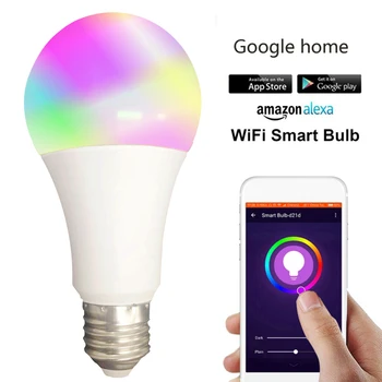 Led Smart WiFi Bec led E27 E26 B22 RGBW de schimbare a Culorii LED-uri WiFi Lumina Lămpii De Start Google Alexa Echo Control de la Distanță