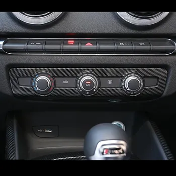 Fibra de Carbon de Culoare Centrală de Aer Condiționat Buton Rama Decor Capac Ornamental Pentru toate modelele Audi A3 8V-2018 ABS, Accesorii Auto