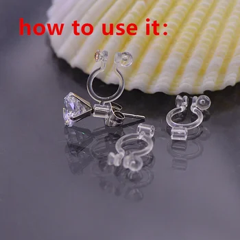 100buc Hipoalergenic Plastic Transparent Cercel Clip Ureche Schimbare Pin Ureche Clip Converter DIY Cercel Găsirea