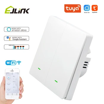 EJLINK 2 Banda Tuya Smart Switch Wifi Remote APP Voice Control functioneaza cu Alexa, Google Acasa Inteligente Întrerupător de Lumină