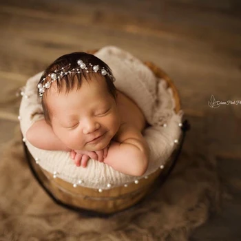 Perla Halo Nou-născut Recuzită Fotografie Tieback Benzi Fete pentru Copii veșminte de cap pentru Bebe Foto Prop Accesorii de Fotografiere
