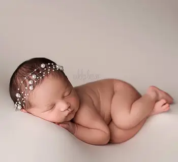 Perla Halo Nou-născut Recuzită Fotografie Tieback Benzi Fete pentru Copii veșminte de cap pentru Bebe Foto Prop Accesorii de Fotografiere
