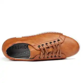 Tendință Retro Casual Pantofi Pentru Bărbați Respirabil Adidasi Din Piele Pantofi Plat Oameni Vulcaniza Pantofi În Aer Liber Încălțăminte De Înaltă Calitate, Dimensiune 38-46