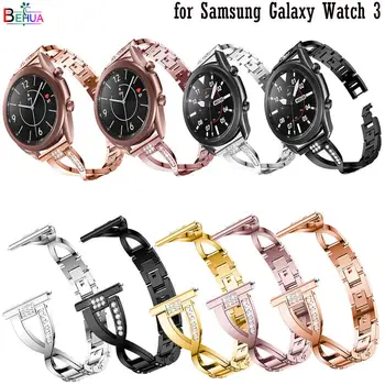 Bratara Pentru Samsung Galaxy Watch 3 45mm 41mm Bling Diamant WatchBand de Metal de Oțel de Înlocuire moda watchStrap trupa Brățară