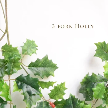 De Înaltă Calitate 3 Furci Pu Artificiale Holly Berry Fructe Bogate Plante Artificiale Flori De Matase Fructe Pentru Nunta De Craciun Decor Acasă