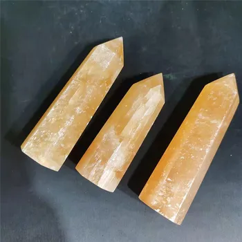 1buc cristal Natural de vindecare piatră galben de calcit, cristal obelisc islanda spar cristal de cuarț punct