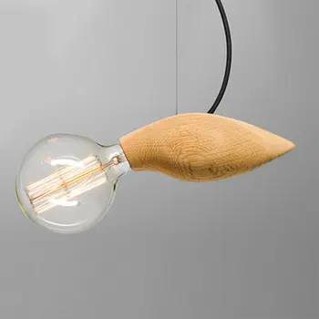 LukLoy CONDUS Nordic Pandantiv din Lemn de Lumină Lampă de Agățat Moderne Noptiera Lumină Magazin de Îmbrăcăminte Loft Lampă Singur Cap din Lemn Masiv de Lumină Bar