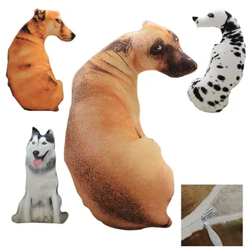 Simulare 3D Plus de Câine Animal Pernă de Pluș Scurt Pad Drăguț Perna Decor Acasă Copii de Desene animate Cadou Scaun Perna Scaunului