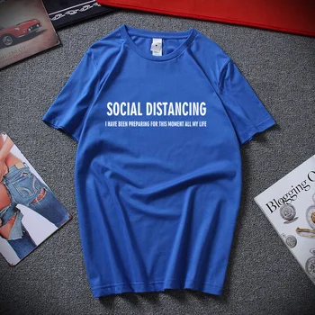 Noua Moda Streetwear Distanțare Socială Antisocial Introvertit tricou Amuzant cu Virusul Gripei tricouri Top Bumbac maneca Scurta, Tricouri