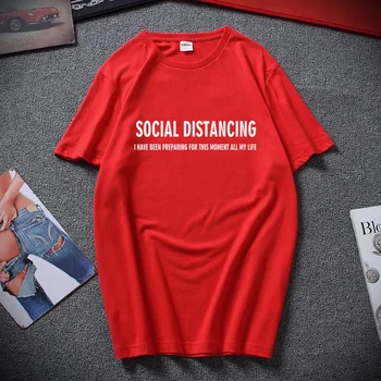Noua Moda Streetwear Distanțare Socială Antisocial Introvertit tricou Amuzant cu Virusul Gripei tricouri Top Bumbac maneca Scurta, Tricouri