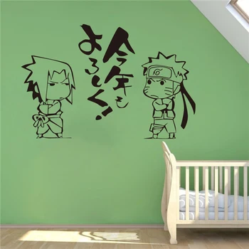 Japoneze Desene Animate Naruto Vinil Autocolant Perete Anime Uzumaki Uchiha Sasuke Arta De Perete Decal Camera Pentru Copii Dormitor Decor Acasă
