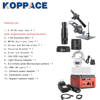 KOPPACE 20X-200X 4K 8.3 Milioane de Pixeli Microscop electronic Brațul transversal Suport Poate Lua Imagini Video Microscop de Măsurare