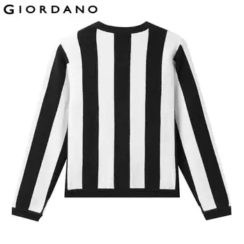 Giordano Femei Pulovere Contrast Stripe Cu Nervuri Crewneck Sweater Grosime Medie De Iarnă Moale Chompas Para Mujer 13350804