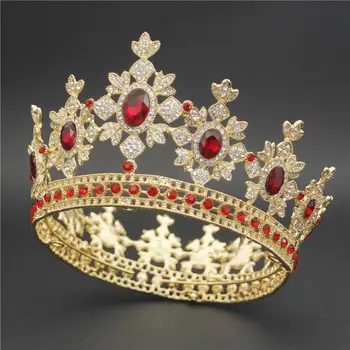 Moda Cristal de Aur Tiara Coroana pentru Nunta Accesorii de Par Regina King Diademă de Păr Bijuterii de Mireasa Diademe și Coroane de Mireasa