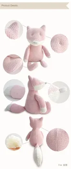 Manual lux Roz Croșetat Fox Jucării Pentru Copii, Premium Cadou Nou-nascut Sora papusa de Bumbac Tricotate Animal de Pluș Jucărie Moale 19cm