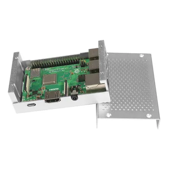 Carcasă din aluminiu Argintiu carcasa de Metal + 5V / 3,3 V Ventilatorului de Răcire Cu Șuruburi+ radiator Cabina Kit Pentru Raspberry Pi 3 Model B +Pi 4 4B