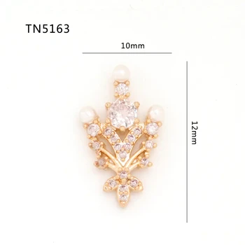 5pcs TN5163 de Lux Aliaj Zircon Pearl Nail Art decor Cristale bijuterii Strasuri unghii accesorii consumabile decoratiuni farmece