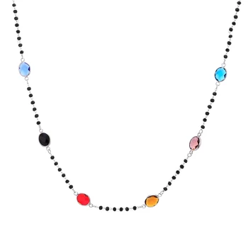 Colorate Zircon Coliere Margele De Cristal Lanț Rotund Geometric Bohemia, Bijuterii Pandantiv Colier Cadouri Pentru Femei 2020 Noua Moda