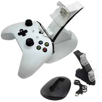 LED 2 Dock de Încărcare Stație de Suport Pentru Xbox One Joc Consola Gamepad Controler de Jocuri Alb Negru Incarcator cu Cablu USB DC5V