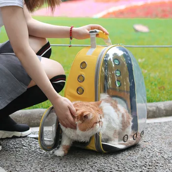 Pisica Sac Portabil Respirabil Rucsac de Călătorie în aer liber Pisică Câine Rucsac Transparent Pet Rucsac WJ829