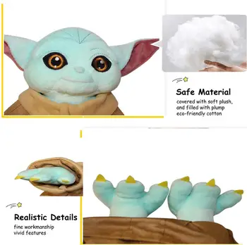 30cm Disney Forța se Trezește Yoda Baby Star War Kids Jucarie de Plus Desene animate Peluche Drăguț Înțelepciune Maestru Jucărie de Pluș pentru Cadou de Crăciun