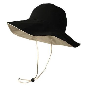 Pliabil Margine Largă de Moda, de Călătorie în aer liber Femei Pălărie de Soare Cu Bărbia Curea Casual Plaja Dublă față-Verso Vara Doamnelor Protectie UV