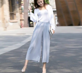 Pantaloni Cutat șifon largi picior pantaloni de vara pentru femeie 2018 nou versiunea coreeană de nouă talie mare vrac vrac mm pantaloni