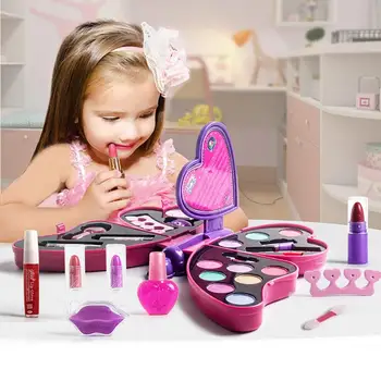 Portabil Fete Copii Machiaj Jucărie Fată Printesa Fluture Forma Make up Set Ruj, Fard de Ochi Pretinde a Juca Jucărie