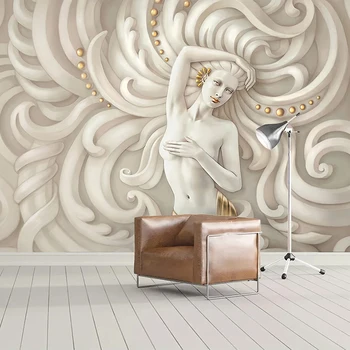 Personalizat Murale 3D Stereoscopic Relief Frumusețea Sculpturii Moderne de Arta Pictura pe Perete în Stil European, Camera de zi Dormitor Fotografie Tapet