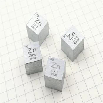 Metal zinc tabelul periodic cub cu latura de 10mm, Zn 99.995 zinc cub de elementul metal rar colectare Meserii Display