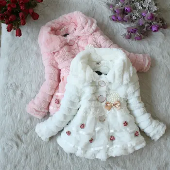 Copii pentru Copii Uza de Îmbrăcăminte de Moda Clasic de bumbac căptușit jacheta Copii Haină de Blană de Iarna Baby Girl Pearl Pandantiv Fete Haine
