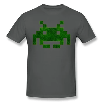 ｰ GEEK ｰ Invadatorii Spațiu Verde Denim Tricou negru Space Invaders homme T-Shirt, Tricouri Pur Maneca Scurta