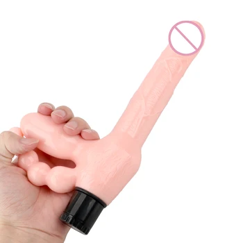 IKOKY Strapless femeia patrunde barbatul Penis artificial Vibratoare pentru Femei Jucării Sexuale pentru Lesiban Dublu-cap Vibrator Jucării pentru Adulți Anal Vibrator