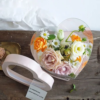 Inima Cutie de Cadou Cutii pentru Florale Aranjamente florale din PVC Transparent Decor Nunta Ziua Îndrăgostiților Cadouri de Craciun Cutii de Ambalaj