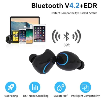 HBQ Q18 TWS Mini-Căști fără Fir Bluetooth, Anulare a Zgomotului Căști Căști Auriculare Aer Cu Microfon de Încărcare Cutie de Păstăi